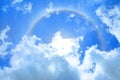 Sun halo over blue sky and cloud as background Royalty Free Stock Photo