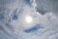 Sun Halo. Rainbow in the Skies. Spiral Clouds.