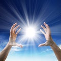 Sun in the hands Royalty Free Stock Photo