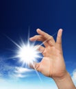 Sun in the hands Royalty Free Stock Photo