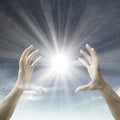 Sun in the hands Royalty Free Stock Photo