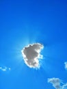 The sun has hidden behind a cloud , Royalty Free Stock Photo