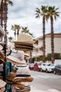 Sun hats for sale on the streets of Majorca Royalty Free Stock Photo