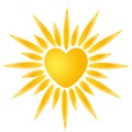 Sun heart logo Royalty Free Stock Photo