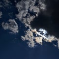 Sun hidden behind the clouds Royalty Free Stock Photo