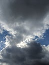 Sun hidden by clouds with blue sky