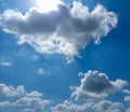 Sun hiding behind clouds, blue sky, clouds wallpaper, nature photography, scenic view, sunrays shining in daylight background Royalty Free Stock Photo