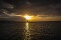 Sun hits a boat in the caribbean