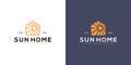 Sun homes logo vector design line