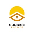 Sun and House logo design insignia