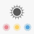 Sun icon, light of day, sunrise, sunset, hot, day