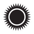 Sun icon.black and white abstract sun icon over isolated background, vector illustration Royalty Free Stock Photo