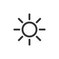 Sun icon. Brightness sun black outline vector illustration