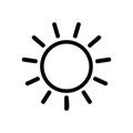 Sun icon. Brightness Icon. Intensity Setting. Vector Illustration