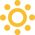 Sun icon with circles as sunrays Royalty Free Stock Photo