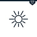 Sun icon collection outlined style, editable stroke