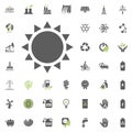Sun icon. Eco and Alternative Energy vector icon set. Energy source electricity power resource set vector. Royalty Free Stock Photo