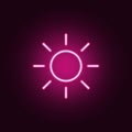 the sun icon. Elements of web in neon style icons. Simple icon for websites, web design, mobile app, info graphics Royalty Free Stock Photo