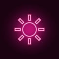 the sun icon. Elements of Web in neon style icons. Simple icon for websites, web design, mobile app, info graphics Royalty Free Stock Photo