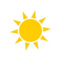 Sun icon, flat design template, vector illustration Royalty Free Stock Photo