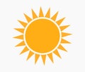 Sun icon, flat design vector Royalty Free Stock Photo