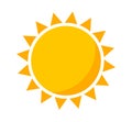 Sun icon, flat design vector Royalty Free Stock Photo