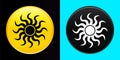 Sun icon flat exclusive button set Royalty Free Stock Photo