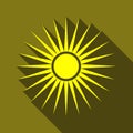 Sun icon, flat style Royalty Free Stock Photo