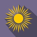 Sun icon, flat style Royalty Free Stock Photo