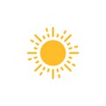 Sun icon flat vector illustration Royalty Free Stock Photo