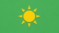 Sun icon on a green background featuring a central circle with eight Royalty Free Stock Photo