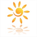 Sun icon isolated on white Royalty Free Stock Photo