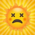 Sun Icon Isolated With Yellow Burst Background Royalty Free Stock Photo