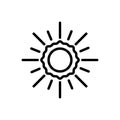 Black line icon for Sun, phoebus and sunshine Royalty Free Stock Photo
