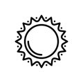 Black line icon for Sun, phoebus and daylight Royalty Free Stock Photo