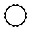 Sun icon. Round frame with zigzag edges. Circle shape with jagged borders. Vignette or mirror, empty text box, tag or Royalty Free Stock Photo
