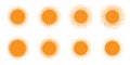 Sun icon set. Halftone orange circle with gradient texture circles logo design element. Vector illustrationÃÅ½ Royalty Free Stock Photo