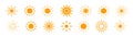 Sun icon set. Sun star symbol collection. Vector illustration on white background