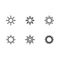 Sun icon set. Vector icon. Sun symbol. Weather icon. Meteorology sign. Design element for work