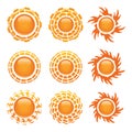 Sun icon set Royalty Free Stock Photo