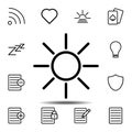 Sun icon. Simple thin line, outline vector element of minimalistic, web icons set for UI and UX, website or mobile application Royalty Free Stock Photo