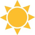 Sun icon with squared sunrays