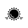 Black solid icon for Sun, summer and solar Royalty Free Stock Photo