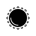 Black solid icon for Sun, summer and bright Royalty Free Stock Photo