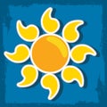 Sun icon. Sunshine rays logo in cartoon style Royalty Free Stock Photo