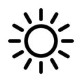 Sun icon to show the time of day in the weather forecast or lighting brightness