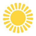 Sun icon vector eps10. Sun light sign with yellow rays on white background Royalty Free Stock Photo