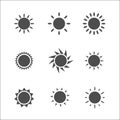 Sun icon. Vector illustration. Royalty Free Stock Photo