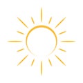 Sun icon vector. Summer pictogram. Sunlight symbol. for website design, web button, mobile app illustration Royalty Free Stock Photo