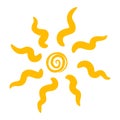 Sun icon, yellow bright symbol and hot element